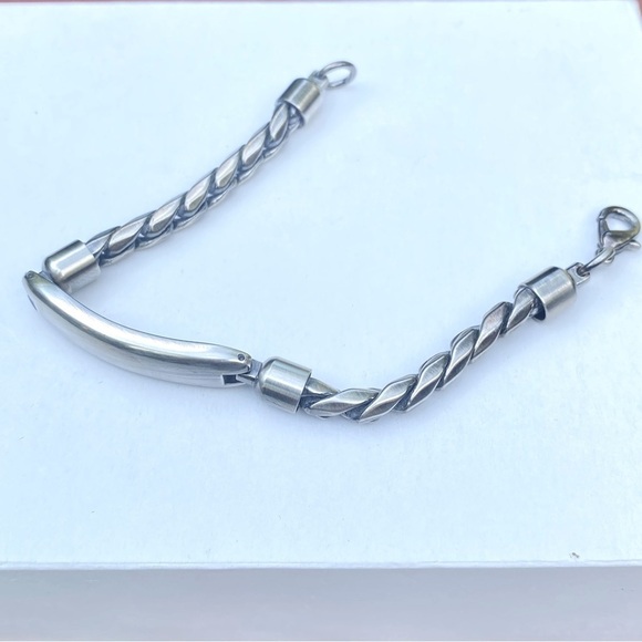 Chrome Silver Breided Bracelet - Picture 2 of 3